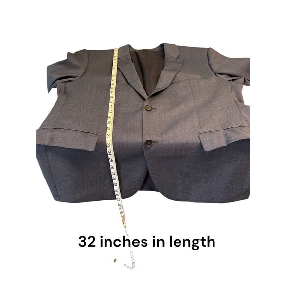 Hugo Boss Mens Navy Two-Button Blazer Jacket 46R Slim Fit Wool Blend Classic Sty - Picture 11 of 15